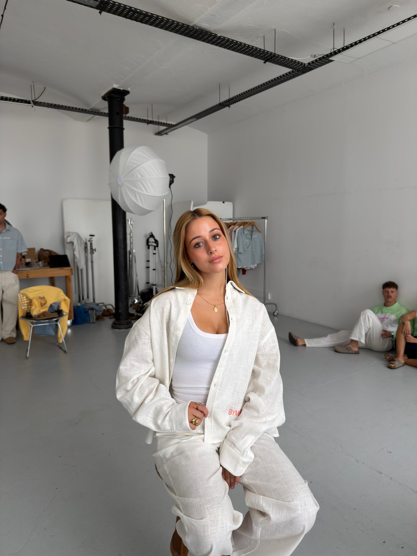 WHITE LINEN TROUSERS